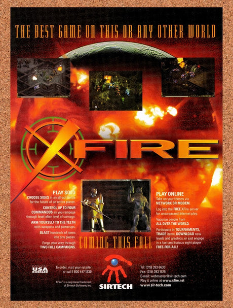 1997 XFire Cancelled PC Game Original Advertisement / Retro Promo v2