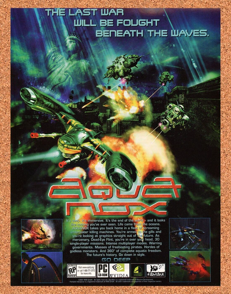 Aqua Nox PC Original 2003 Ad Authentic nVidia Video Game Promo
