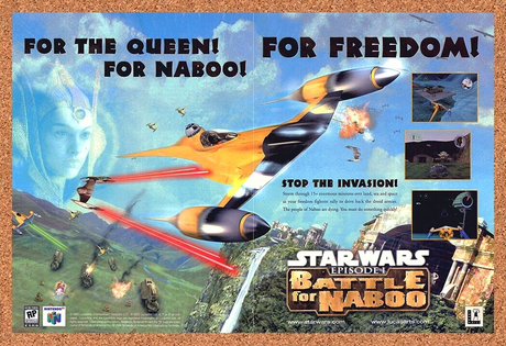 Star Wars Battle For Naboo N64 Original 2007 Ad Authentic Video Game Art Promo