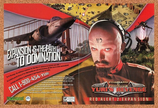 Red Alert Yuri's Revenge Original 2002 Ad Authentic Westwood Video Game Promo