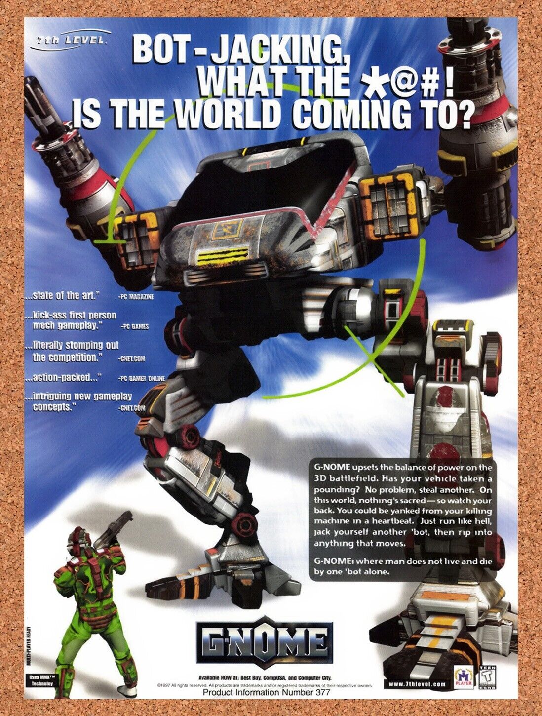 1997 G-Nome PC Original Advertisement / Retro Wall Art v1