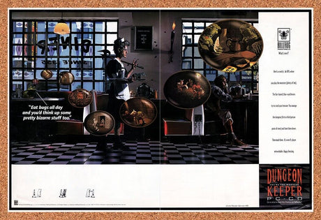 Dungeon Keeper PC Original 1995 Vintage Ad - Video Game Promo