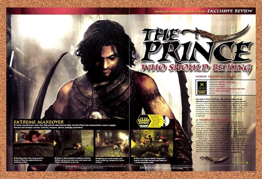 2004 Prince Of Persia Warrior Within Xbox Original Advertisement / Promo vr2