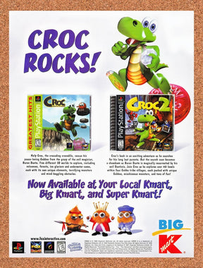 1999 Croc PS1 Games Kmart Original Advertisement / Retro Promo v1