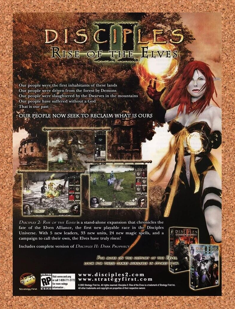 Disciples II Rise Of Elves PC Original 2005 Ad Authentic RPG Video Game Promo