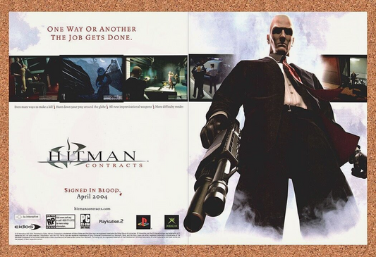 Original 2003 Hitman Contracts PS2 Vintage Ad - Video Game Promo Wall Art 4