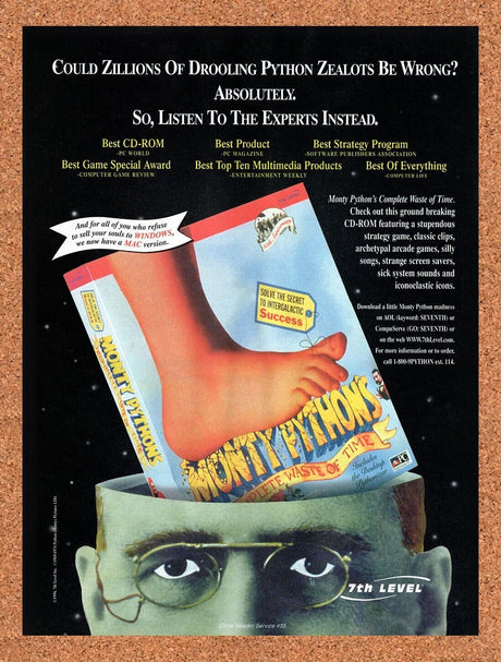Monty Python's Complete Waste Of Time PC Original 1995 Vintage Ad