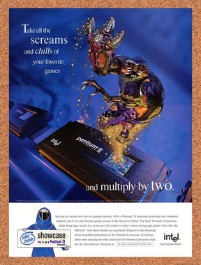 Half-Life PC Original 1998 Vintage Ad - Intel Pentium II Video Game Promo