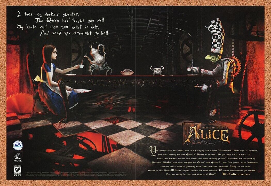 2000 American McGee's Alice PC Original Advertisement / Retro Wall Art v1