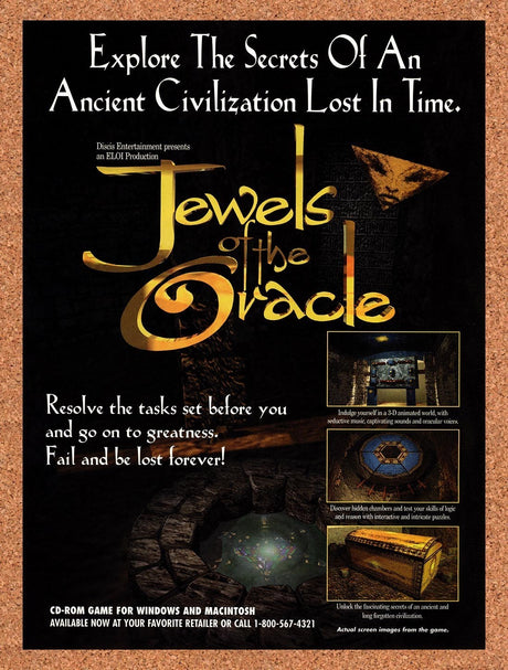 1995 Jewels Of The Oracle PC Original Advertisement / Retro Promo v2