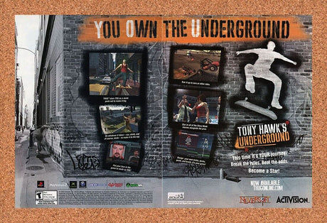 Tony Hawk Underground PS2 Original 2007 Ad Authentic Video Game Promo