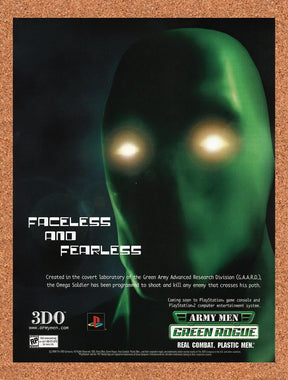 2001 Army Men Green Rogue PS1 Original Advertisement / Retro Promo v1