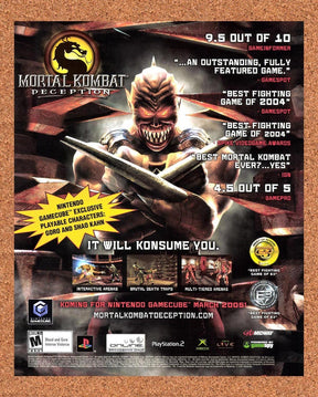 2005 Mortal Kombat Deception PS2 Original Advertisement / Retro Promo v3