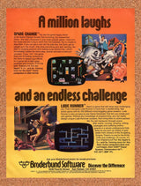 1983 Broderbund Spare Change Commodore 64 Games Original Ad / Retro Wall Art v2