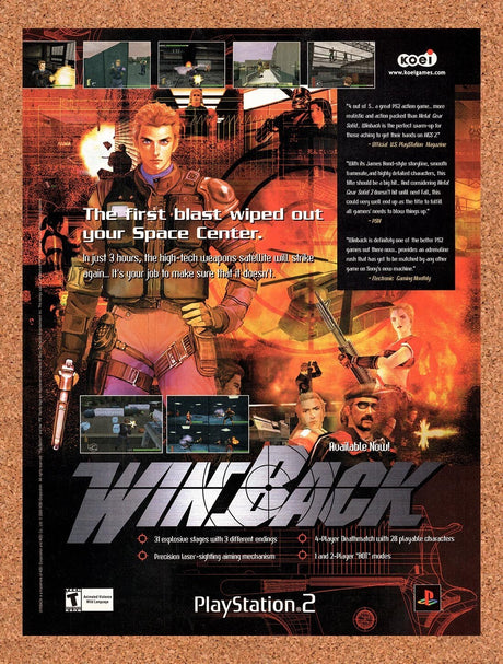 2001 WinBack PS2 Original Advertisement / Retro Wall Art v2