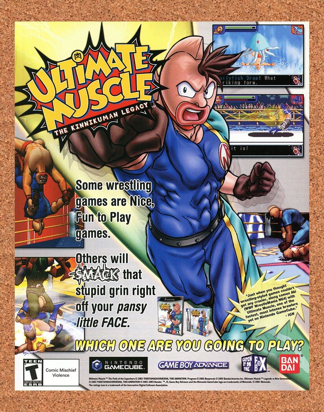 Ultimate Muscle GameCube Original 2006 Ad Authentic Bandai Video Game Art Promo