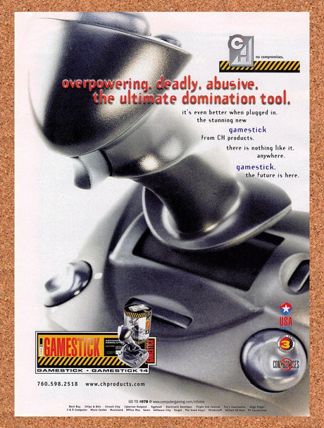 1998 CH Products Gamestick 14 Original Advertisement / Retro Promo v6