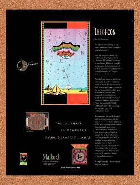 1994 Lhex-I-Con Computer Word Strategy Original Advertisement / Retro Promo v1