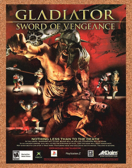Gladiator Sword Of Vengeance PS2 Original 2003 Ad Authentic Video Game Art Promo