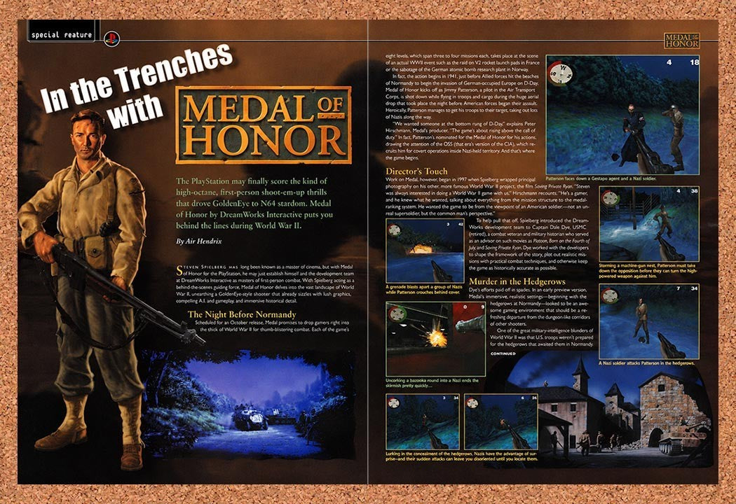 1999 Medal Of Honor PS1 Original Advertisement / Retro Promo vr1
