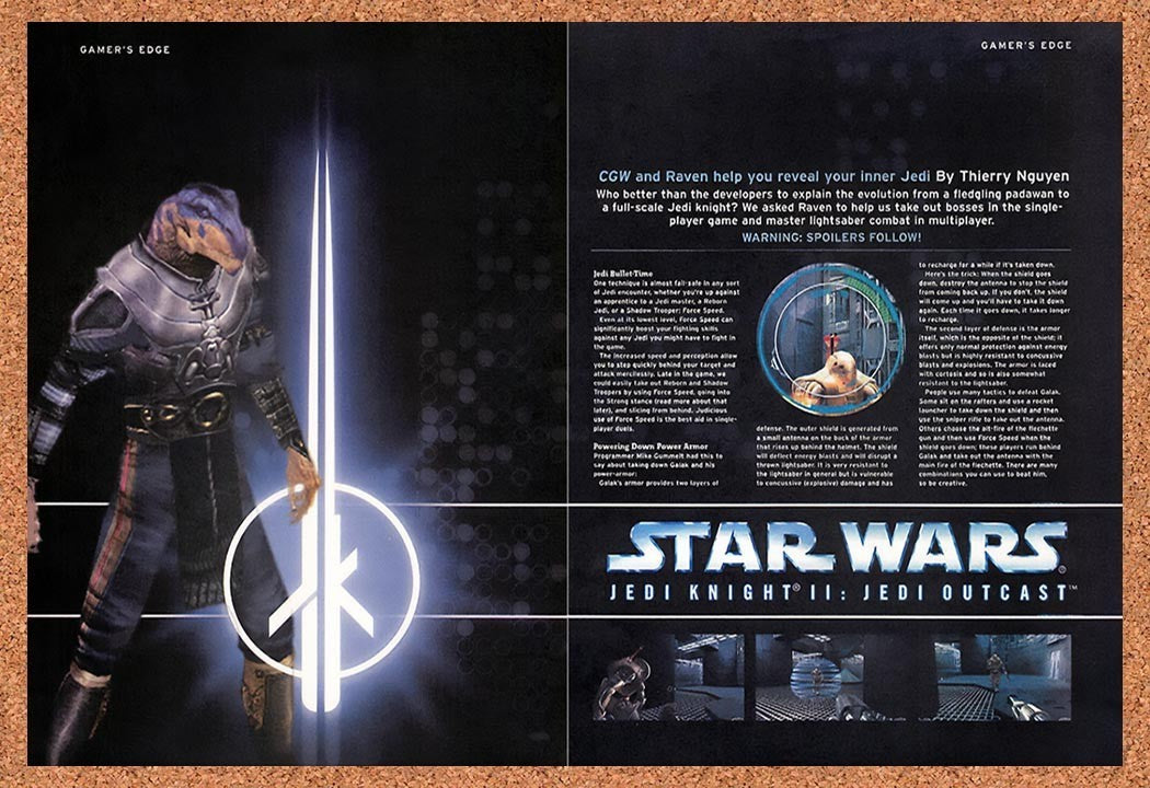 2002 Star Wars Jedi Knight II Jedi Outcast PC Original Advertisement / Promo vr2