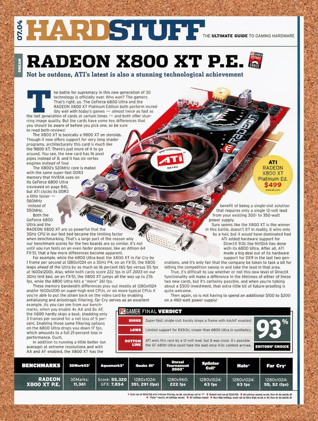 2007 ATI Radeon X800 XT PE GPU Original Advertisement / Retro Promo vr1