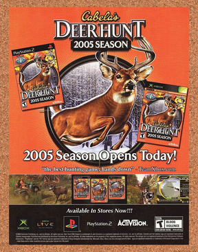 Original 2005 Cabelas Deer Hunt 2006 PS2 Vintage Ad - Video Game Promo Wall Art