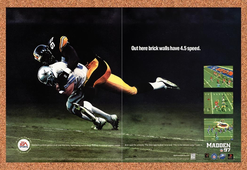 1996 Madden 97 Saturn Original Advertisement / Retro Promo v1