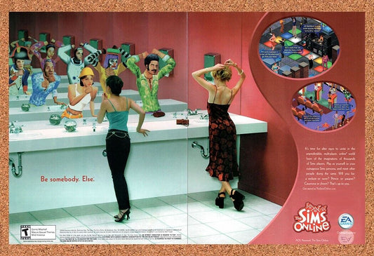 The sims Online PC Original 2002 Vintage Ad - Video Game Promo