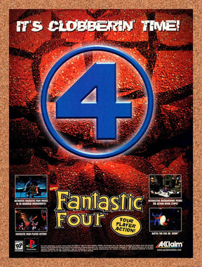 1997 Fantastic 4 PS1 Original Advertisement / Retro Promo v1