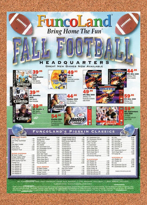 1999 FuncoLand Sports Games Original Advertisement / Retro Wall Art v13
