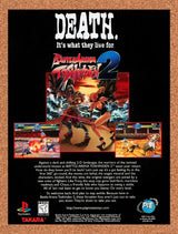 1996 Battle Arena Toshinden 2 PS1 Original Advertisement / Retro Wall Art v1