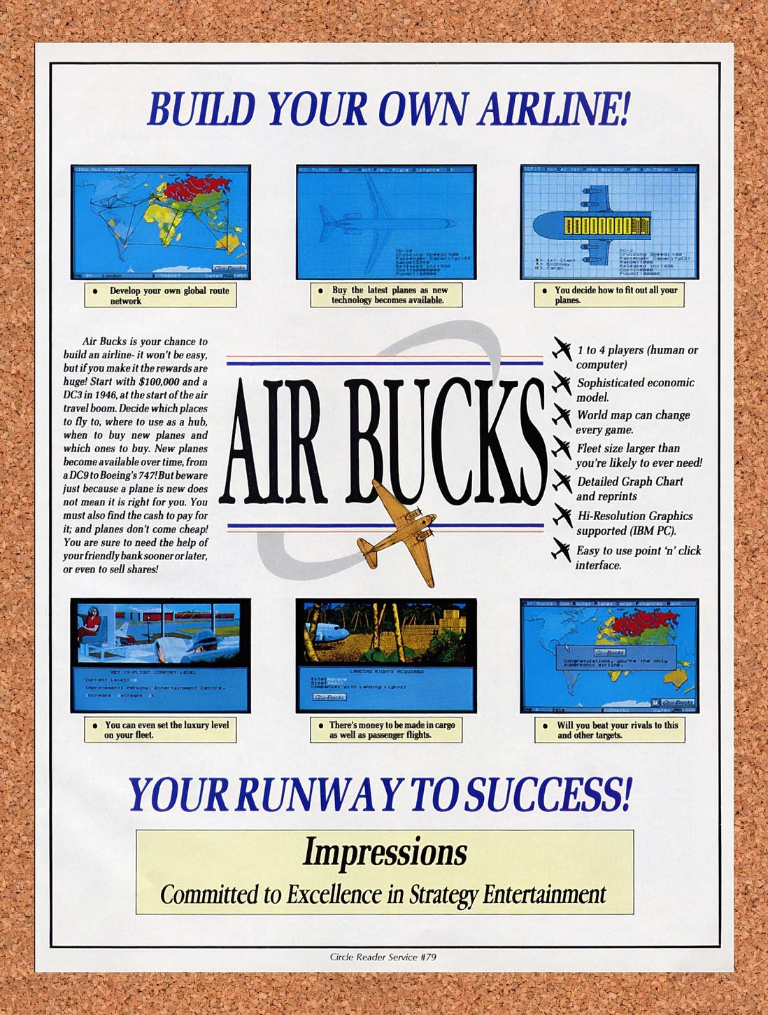 1992 Air Bucks IBM Original Advertisement / Retro Promo v1