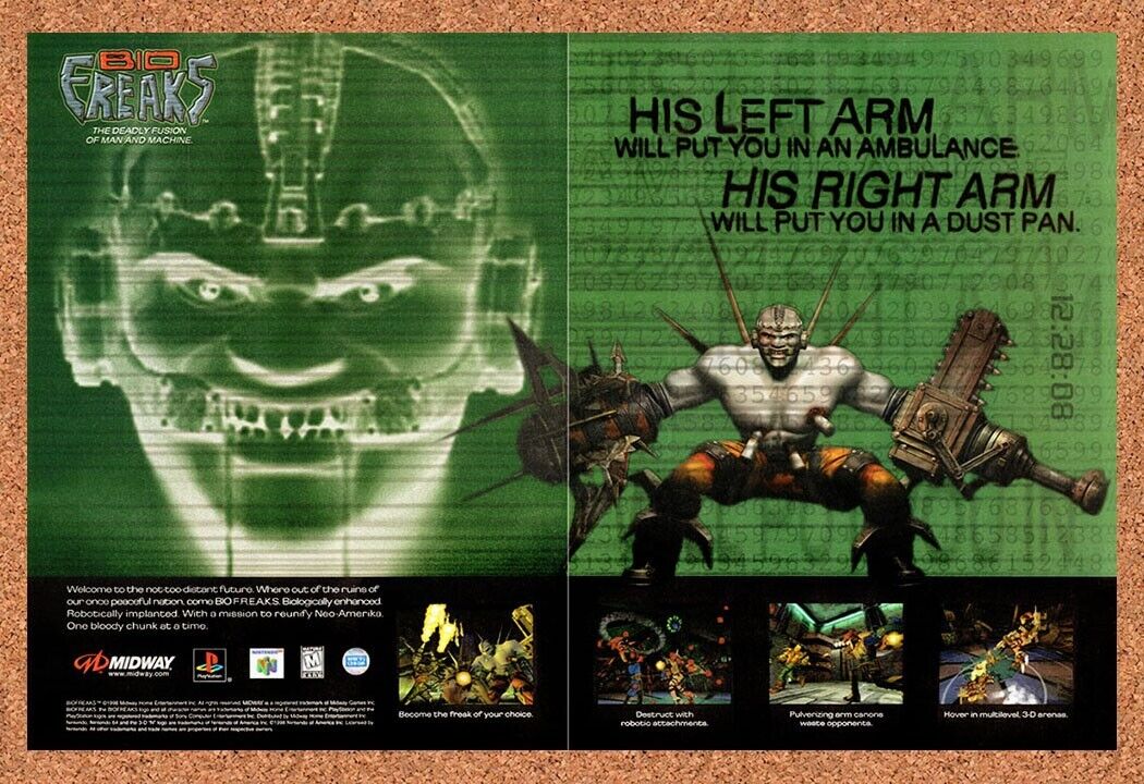 1998 Bio Freaks PS1 Original Advertisement / Retro Wall Art v1