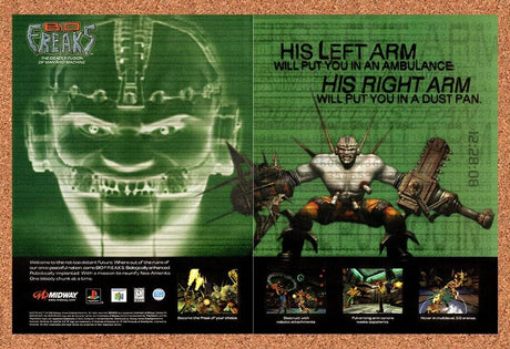 1998 Bio Freaks PS1 Original Advertisement / Retro Wall Art v1
