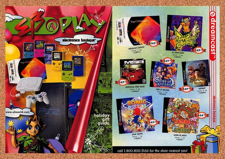 2001 EB Games Zelda Holiday Dreamcast Original Advertisement / Retro Promo v2