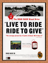 1998 Road Rash 3D PS1 Original Advertisement / Retro Wall Art v2