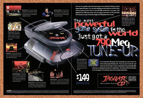 1995 Atari Jaguar 64-Bit Original Advertisement / Retro Wall Art v5