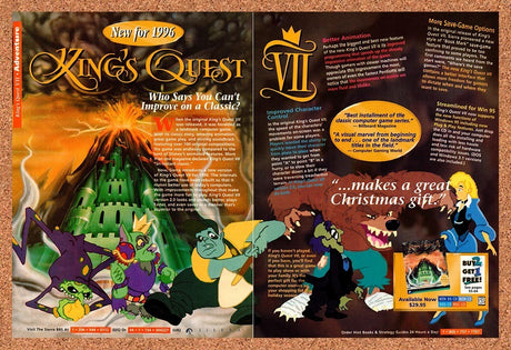1995 King's Quest VII PC Original Advertisement / Retro Promo v1