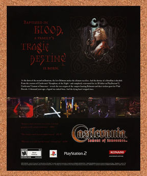Castlevania Lament Innocence PS2 Original 2005 Ad Authentic Video Game Promo