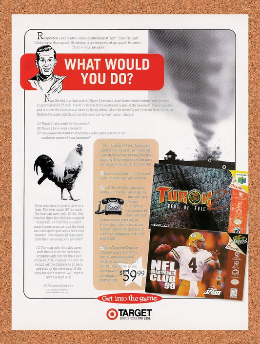 1997 Turok 2 Seeds Of Evil Target Original Advertisement / Retro Wall Art v4