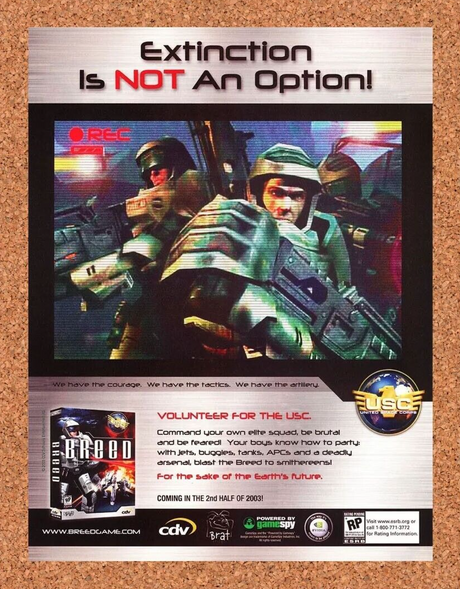 BREED PC Original 2005 Ad Authentic GameSpy FPS Video Game Shooter Promo