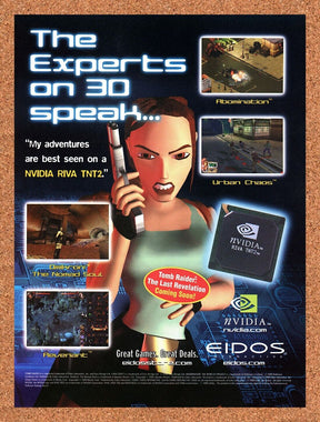 Tomb Raider PC Original 2001 Ad Authentic NVidia GeForce 3D Video Game Promo
