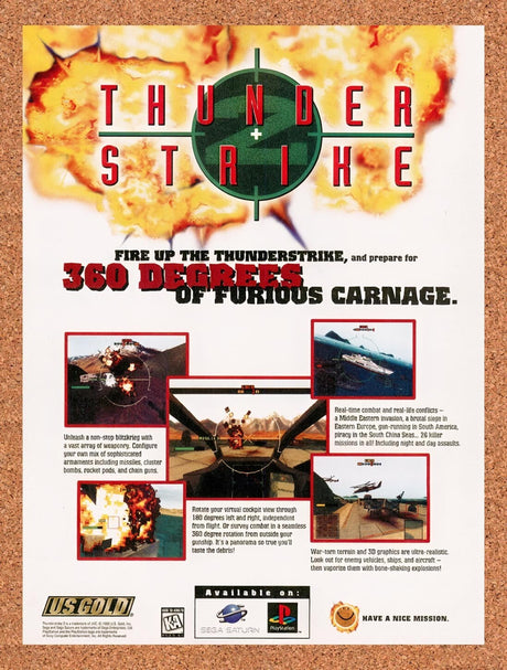 1996 Thunderstrike 2 Saturn Original Advertisement / Retro Wall Art v2