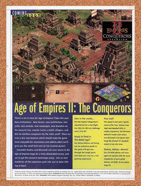2000 Age Of Empires II The Conquerors Coming Soon Original Advertisement vr2