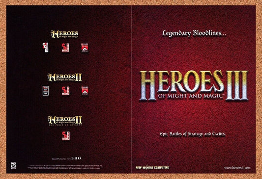 Heroes Of Might And Magic III PC Original 1999 Ad Authentic Video Game Promo