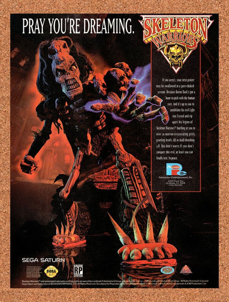 1995 Skeleton Warriors PS1 Original Advertisement / Retro Wall Art v3
