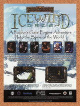 Icewind Dale 1 PC Original 2002 Ad Authentic Forgotten Realm Video Game Promo v2