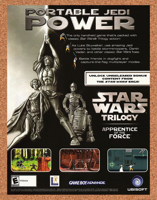Original 2003 Star Wars Trilogy GBA Vintage Ad - Video Game Promo Wall Art 1