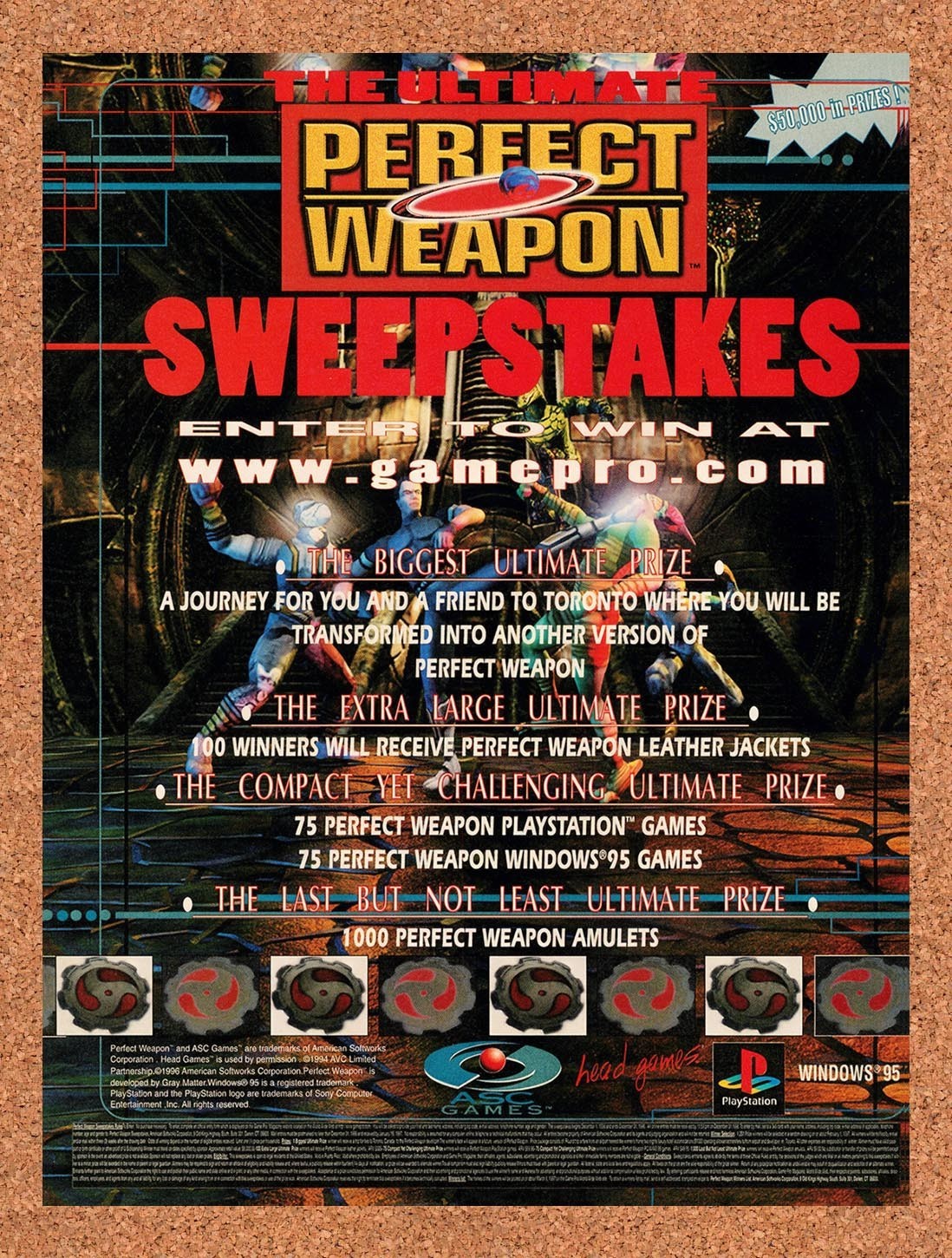 1997 Perfect Weapon Gamepro Sweepstakes Original Advertisement / Retro Promo v3